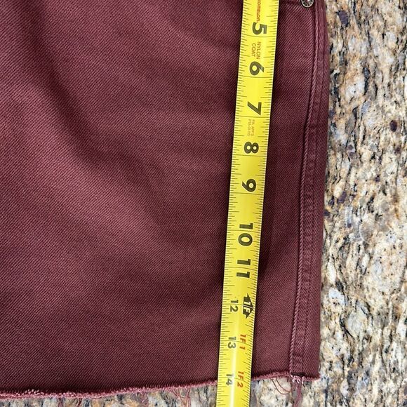 Free People We The Free Maroon Red Zip Up Denim Skirt Size 27 - Picture 8 of 8